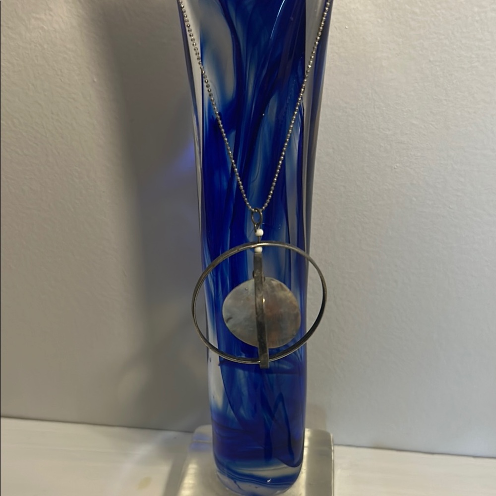 Silver Pendant Necklace and Earring Set